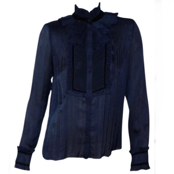 Diane Von Furstenberg Tops - Diane Von Furstenberg Jonquille Pleated Blouse